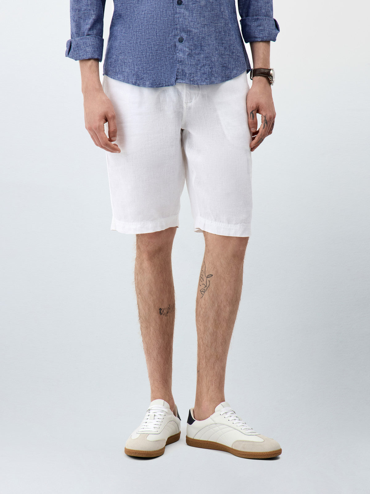 Bermuda En Lin Blanc