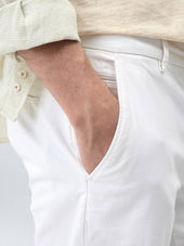 Bermuda En Coton Stretch Blanc