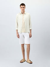 Bermuda En Coton Stretch Blanc