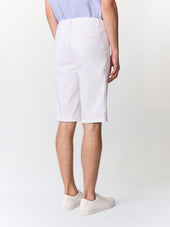 Bermuda Slim En Coton Stretch Blanc