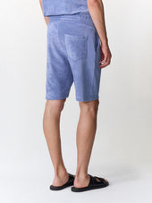 Bermuda Regular En Jersey Ponge Bleu Chambray