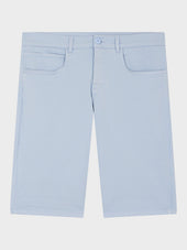 Bermuda En Coton Stretch Bleu Ciel