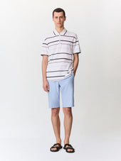Bermuda Slim En Coton Et Lin Bleu Ciel