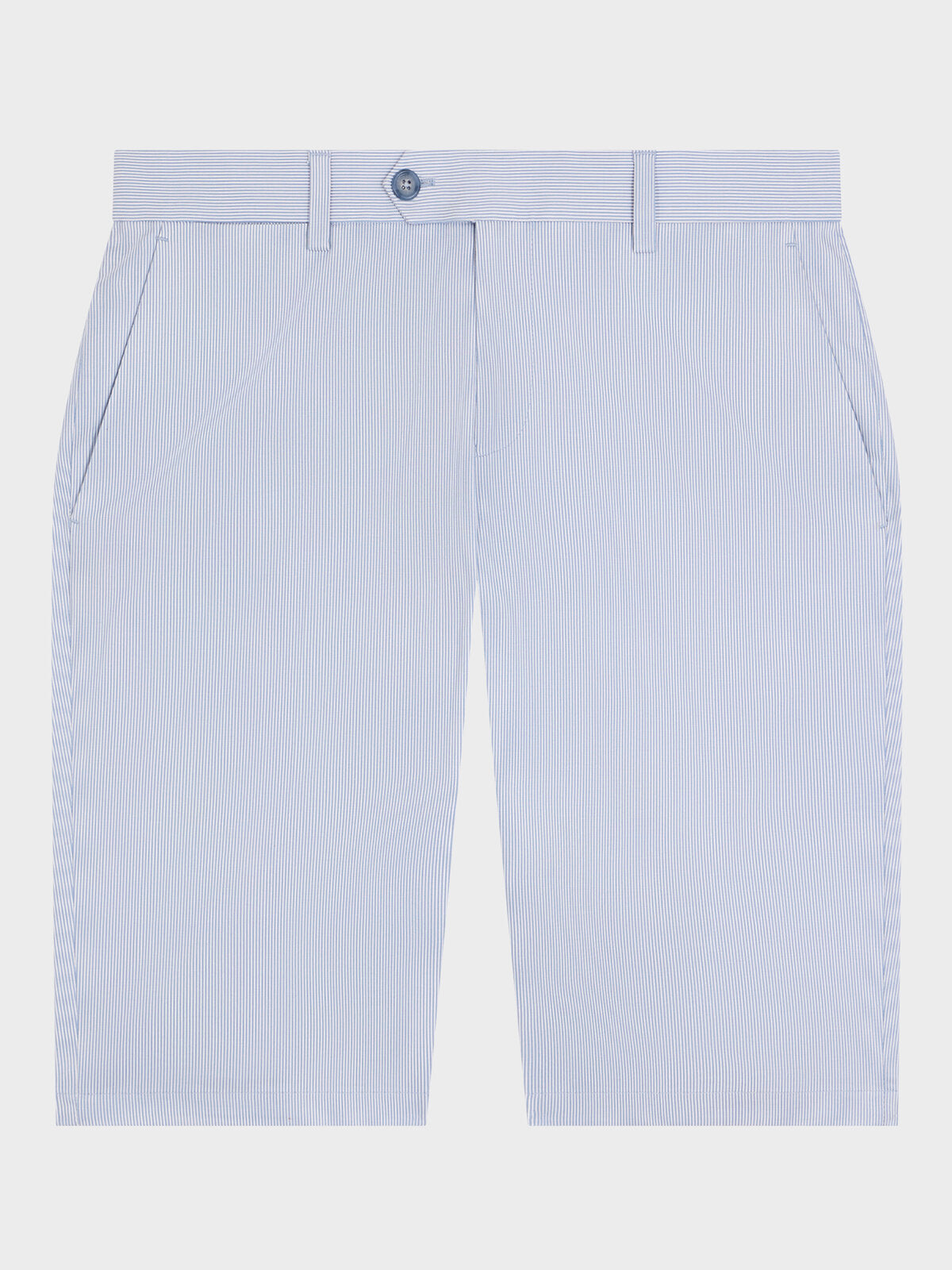 Bermuda En Coton Stretch Bleu Ciel Rayures