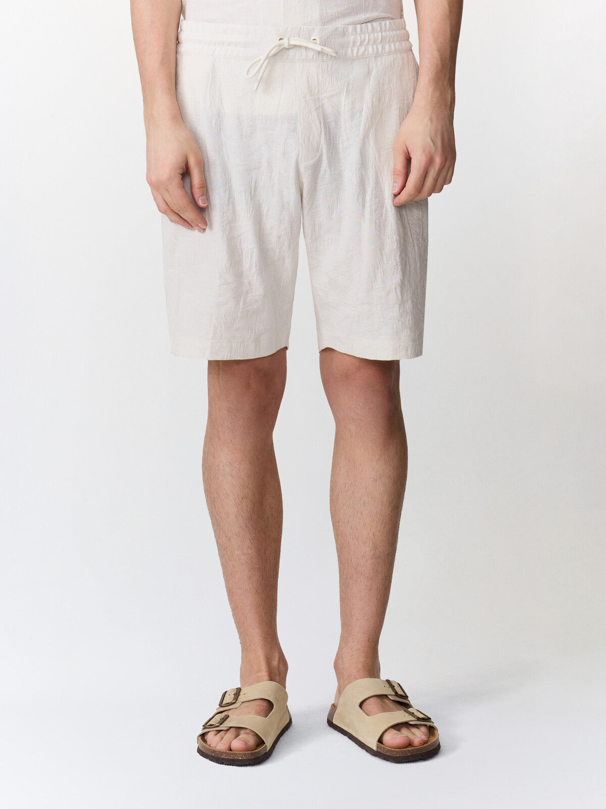 Bermuda Regular En Maille Beige
