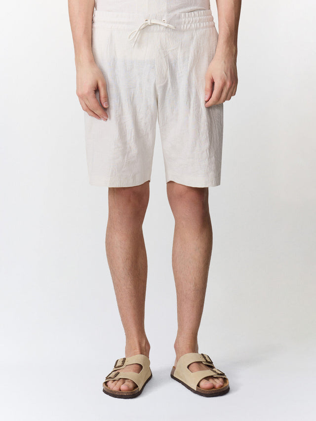 Bermuda regular en maille beige