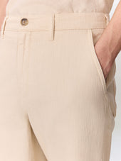 Bermuda Regular En Coton Beige
