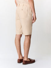 Bermuda Regular En Coton Beige
