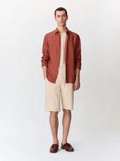Bermuda Regular En Coton Beige