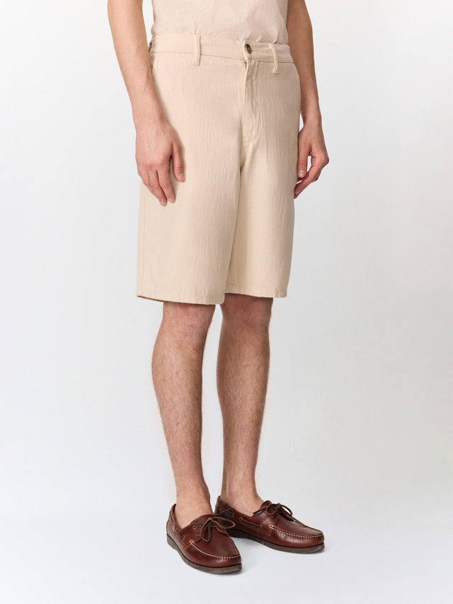 Bermuda regular en coton beige