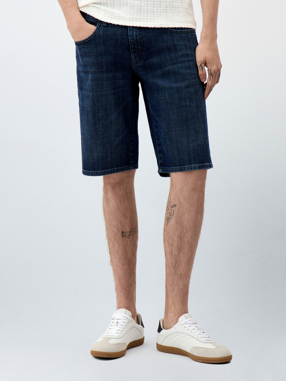 Bermuda En Coton M Lang Bleu Indigo