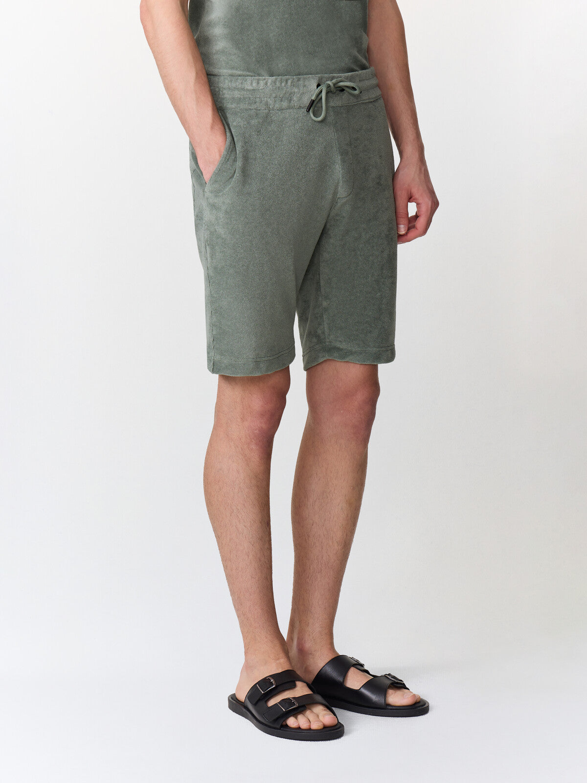 Bermuda Regular En Jersey Ponge Kaki