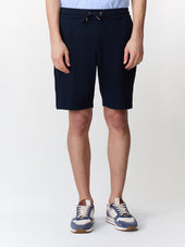 Bermuda regular en maille bleu marine