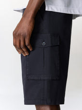 Bermuda Cargo En Coton Stretch Bleu Marine