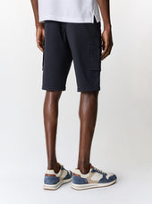 Bermuda Cargo En Coton Stretch Bleu Marine