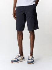 Bermuda cargo en coton stretch bleu marine