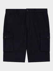 Bermuda Cargo En Coton Stretch Bleu Marine