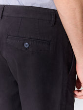 Bermuda Slim En Coton Et Lin Bleu Marine