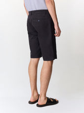 Bermuda Slim En Coton Et Lin Bleu Marine