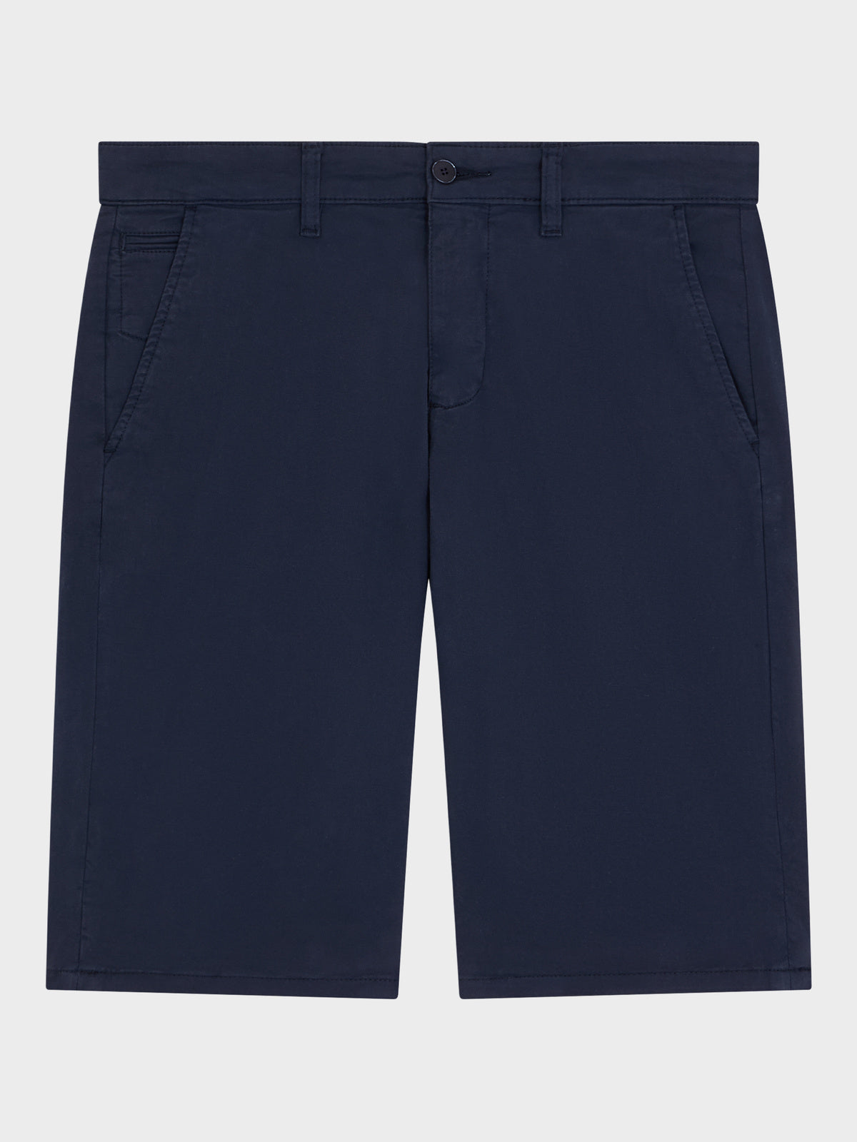 Bermuda En Coton Stretch Bleu Marine