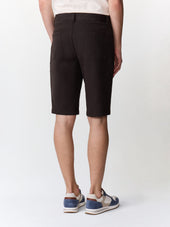 Bermuda Slim En Coton Stretch Marron