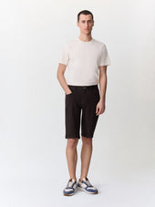 Bermuda Slim En Coton Stretch Marron