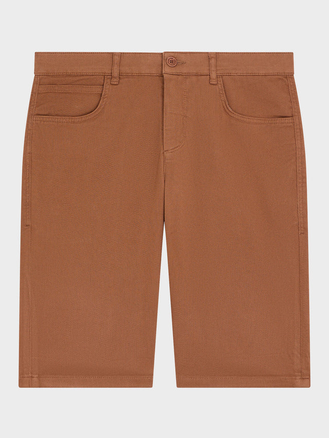 Bermuda en coton stretch marron