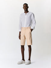 Bermuda Slim En Coton Et Lin P Che