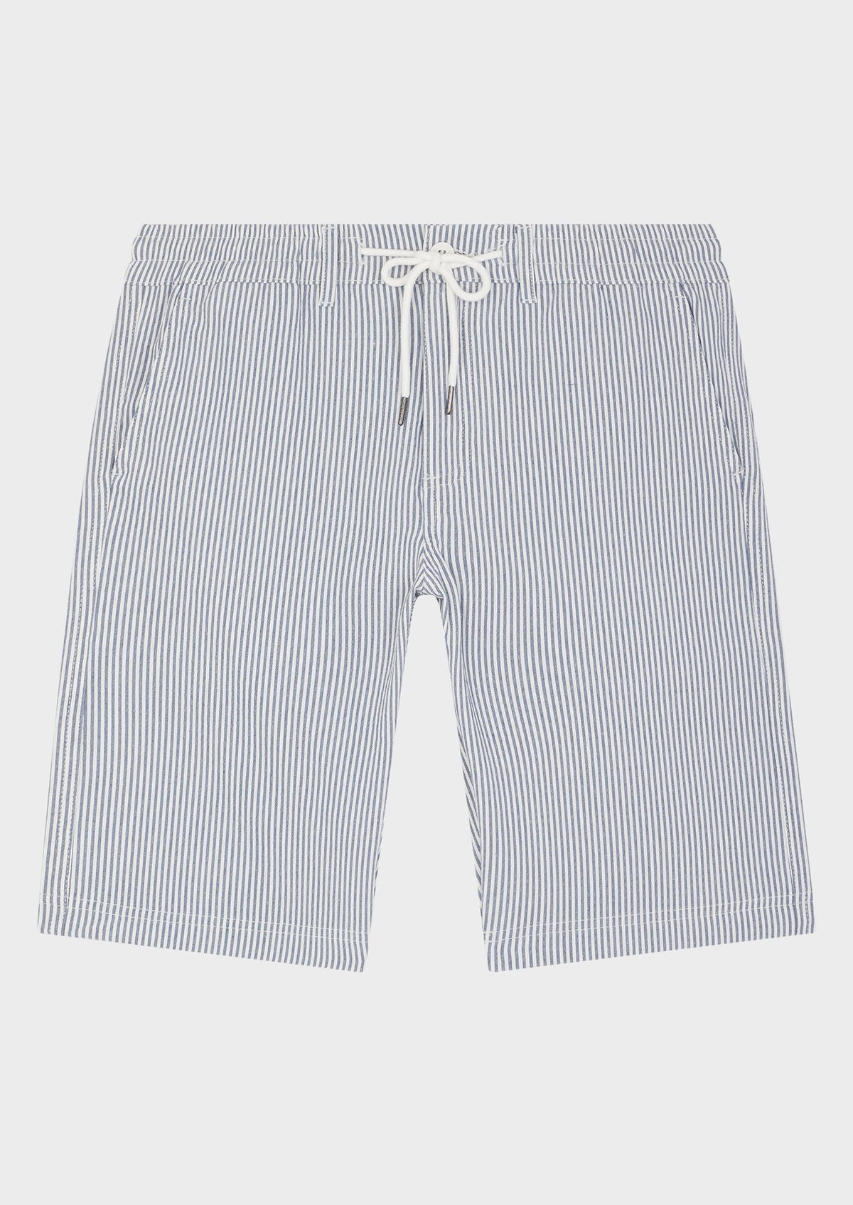 Bermuda Blanc Rayures Bleu Jeans