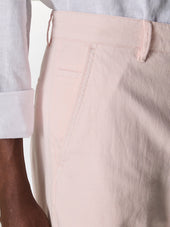 Bermuda Slim En Coton Et Lin Rose P Le