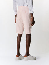 Bermuda Slim En Coton Et Lin Rose P Le
