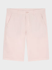 Bermuda Slim En Coton Et Lin Rose P Le