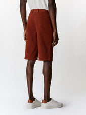 Bermuda Slim En Coton Stretch Terracotta