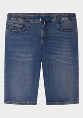 Bermuda En Coton M Lang Stretch Uni Bleu Ardoise