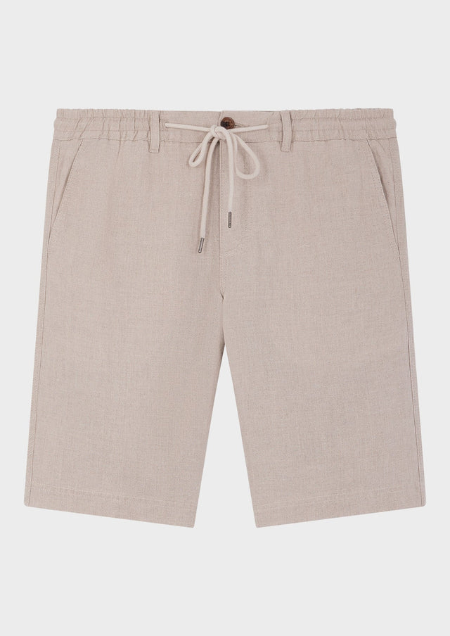 Bermuda en lin uni beige