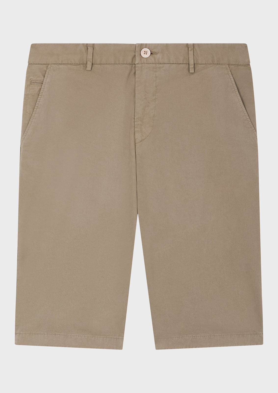 Bermuda En Coton Stretch Uni Beige