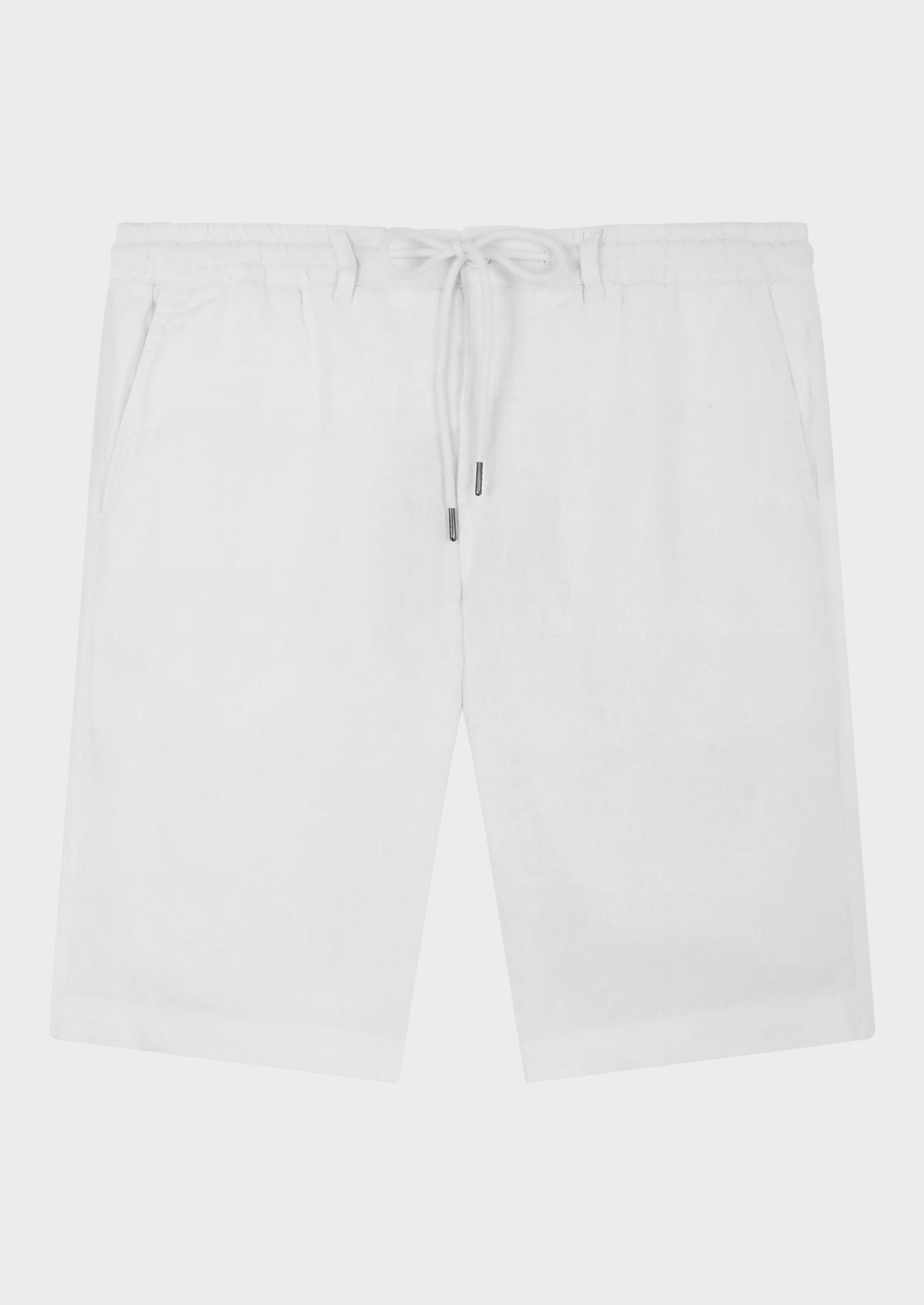 Bermuda En Lin Uni Blanc