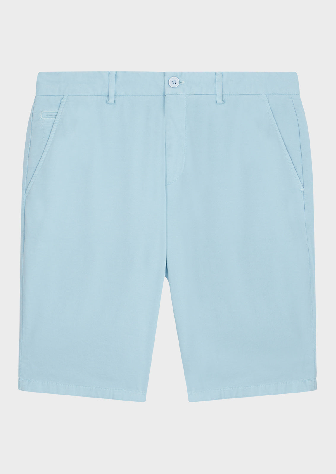 Bermuda En Coton Stretch Uni Bleu Ciel