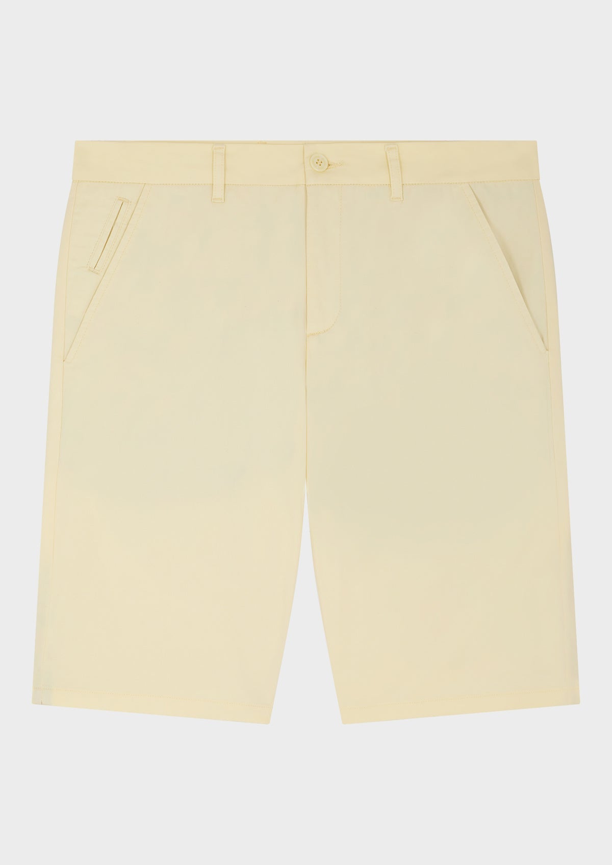 Bermuda En Coton Stretch Uni Jaune