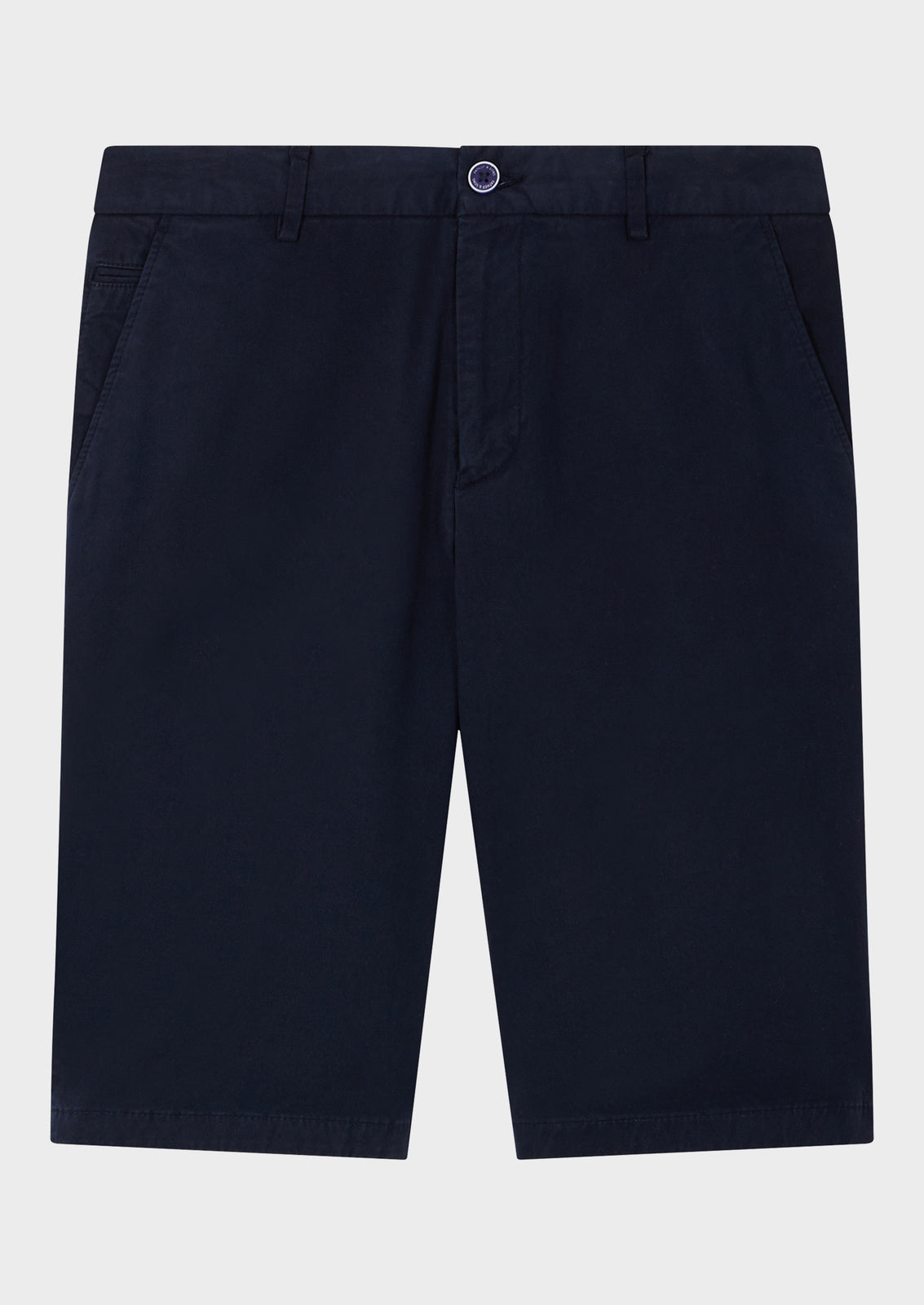 Bermuda En Coton Stretch Uni Bleu Jeans