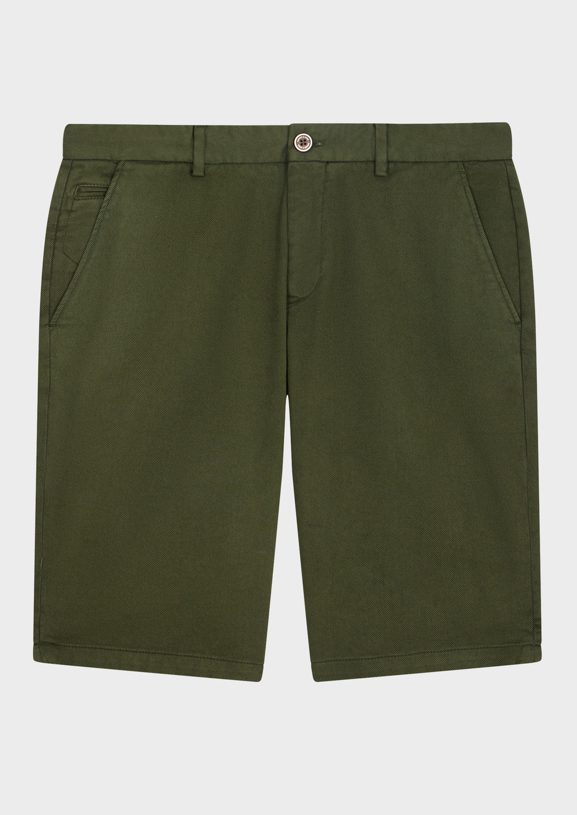 Bermuda En Coton Stretch Uni Kaki