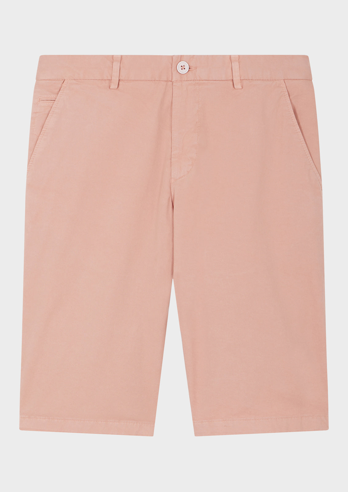 Bermuda En Coton Stretch Uni Rose