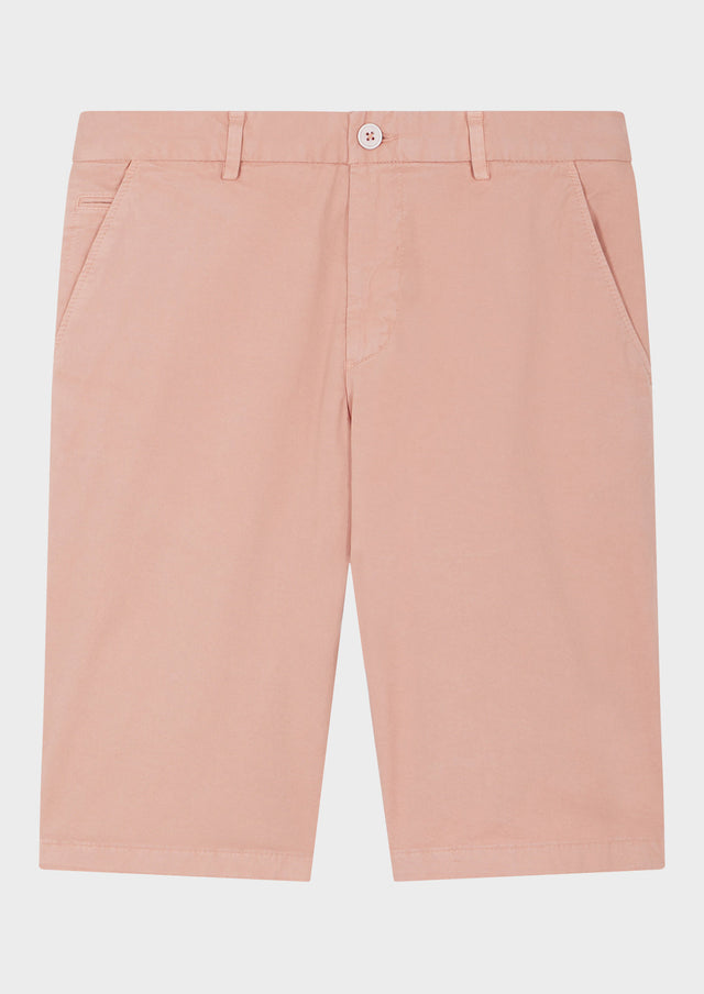 Bermuda en coton stretch uni rose