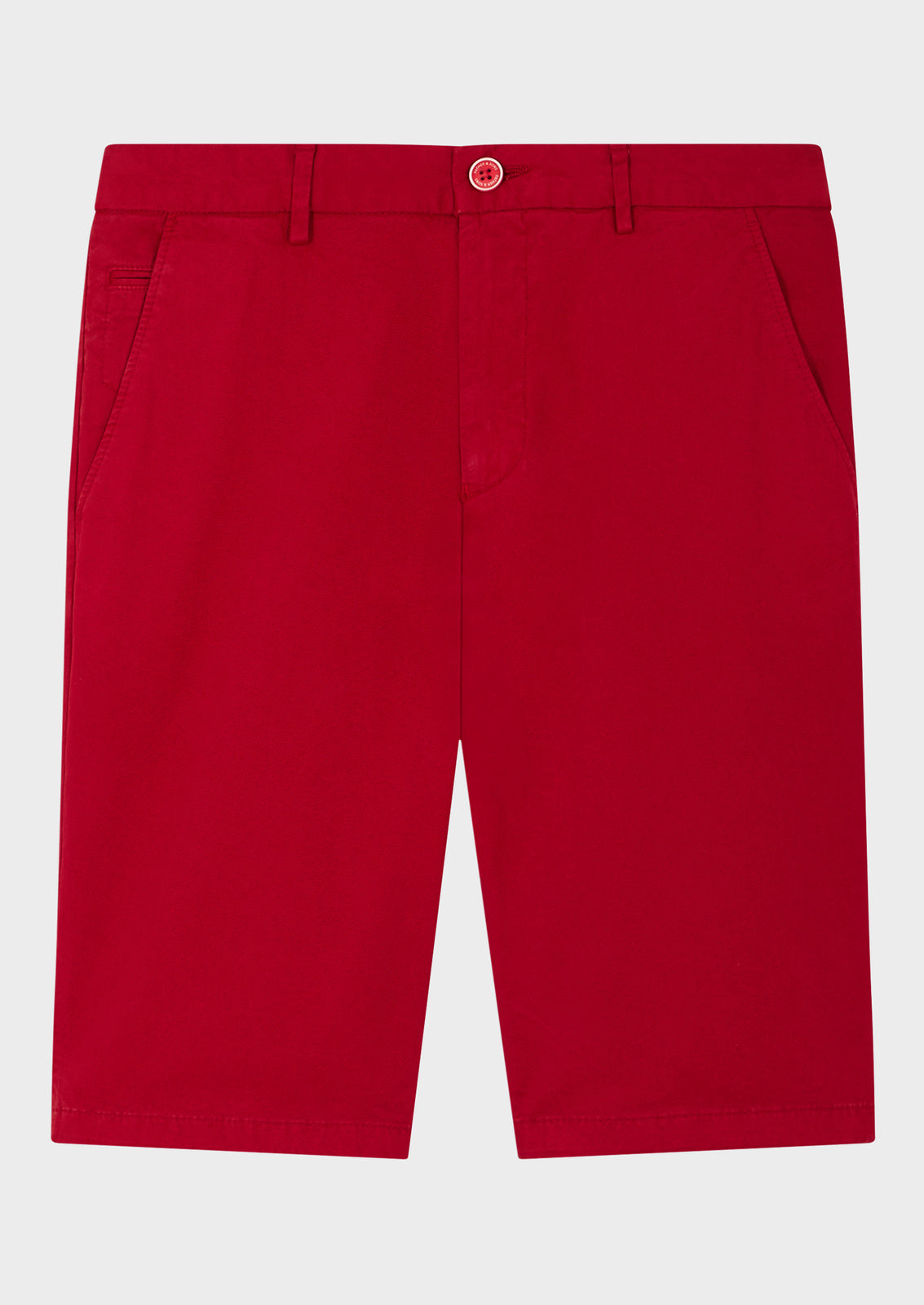 Bermuda En Coton Stretch Uni Rouge