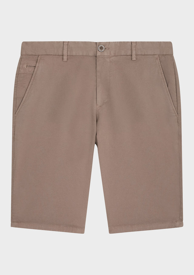 Bermuda en coton stretch uni taupe