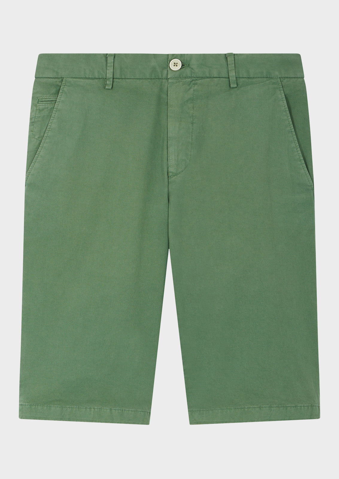 Bermuda En Coton Stretch Uni Vert