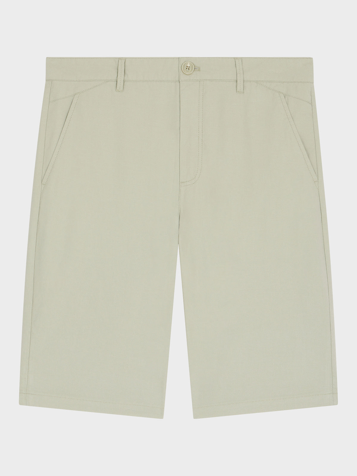 Bermuda Slim En Coton Et Lin Vert D Eau
