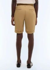 Straight cotton twill Bermudas