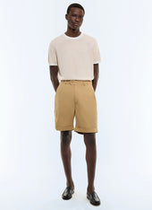 Straight cotton twill Bermudas