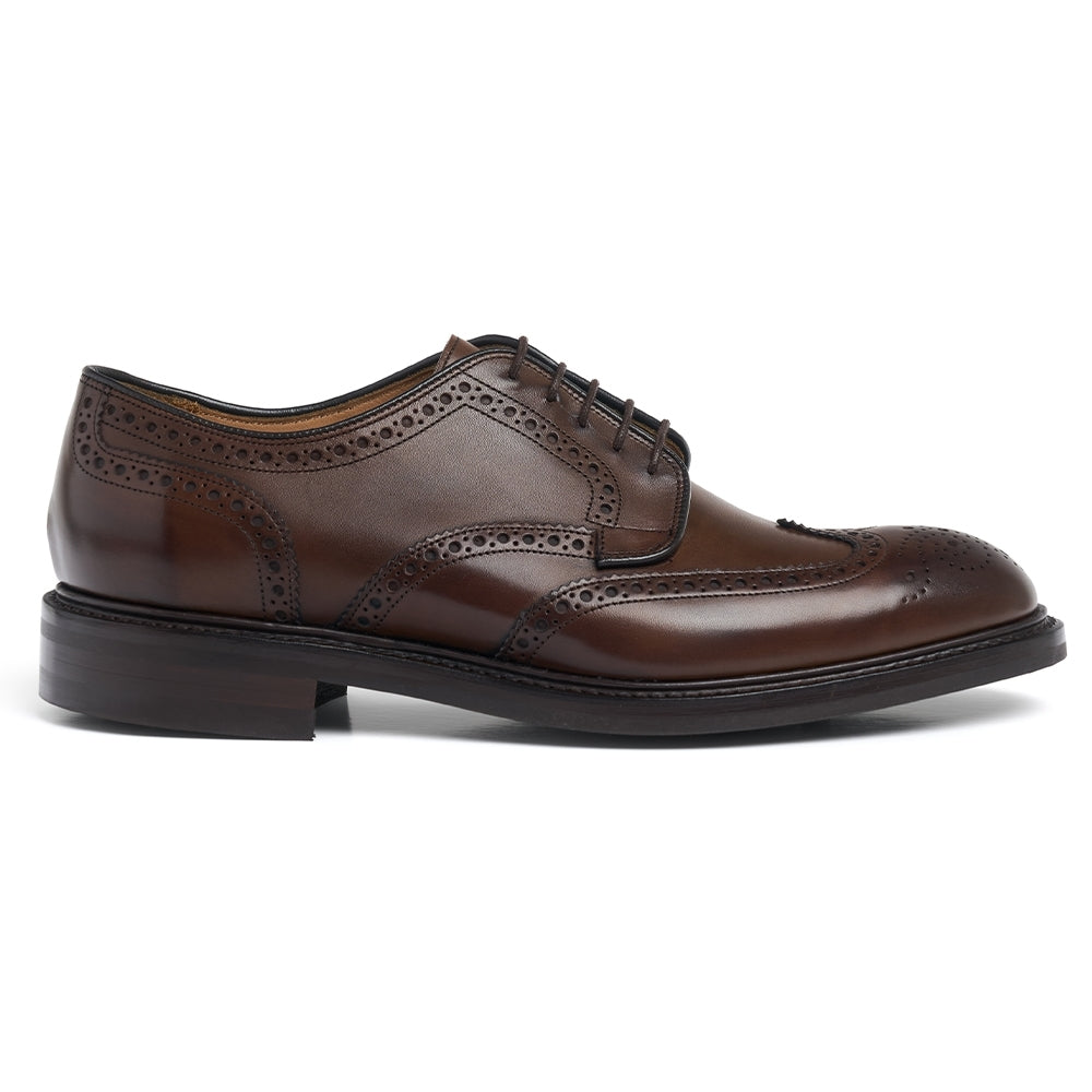 Bexhill R Derby Brogue In Mocha Calf Leather